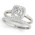 Cushion Cathedral Halo Engagement Ring