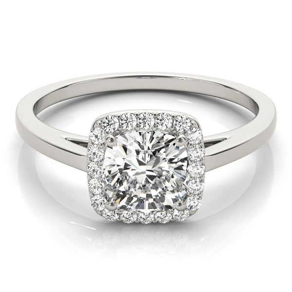 Cushion Cathedral Halo Engagement Ring