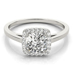Cushion Cathedral Halo Engagement Ring