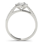 Cushion Halo Engagement Ring with Single Row Diamond Design