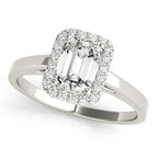 Emerald Cut Diamond Engagement Ring with Halo Setting 3.8 Carat
