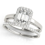Emerald Cut Diamond Engagement Ring with Halo Setting 3.8 Carat