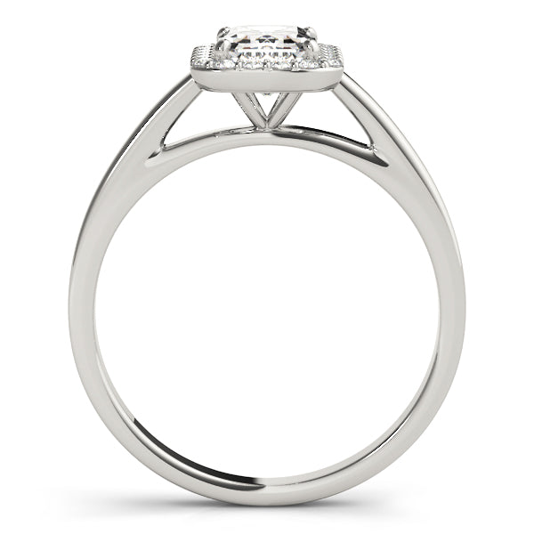 Emerald Cut Diamond Engagement Ring with Halo Setting 3.8 Carat