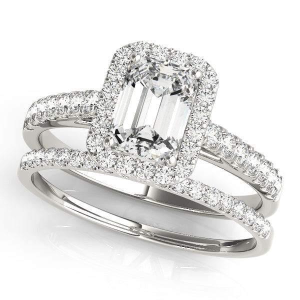 Emerald Cut Halo Diamond Engagement Ring 3.8 Carat Center