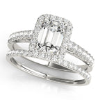 Emerald Cut Halo Engagement Ring