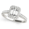 Emerald Cut Halo Engagement Ring