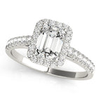 Emerald Cut Halo Engagement Ring