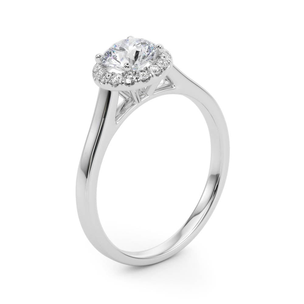 Classic Round Halo Diamond Engagement Ring