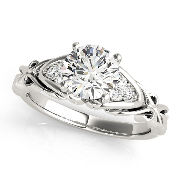 Nature Inspired Cluster Accent Engagement Ring