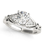 Nature Inspired Cluster Accent Engagement Ring