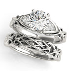 Nature Inspired Cluster Accent Engagement Ring