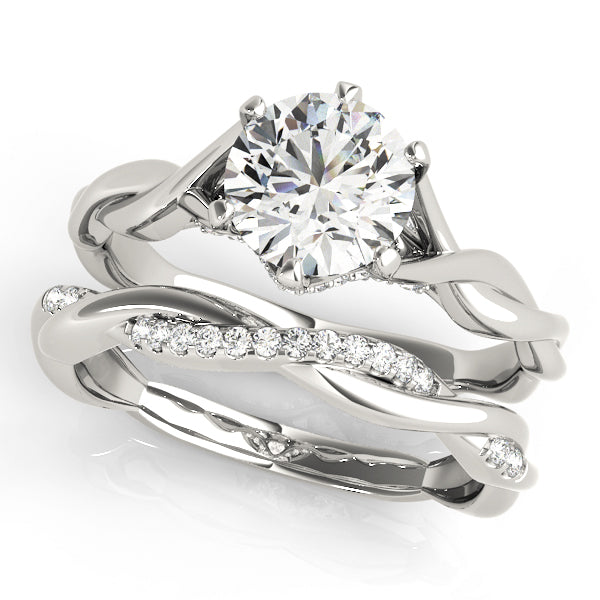 Twisted Shank Hidden Halo Engagement Ring