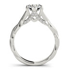 Twisted Shank Hidden Halo Engagement Ring