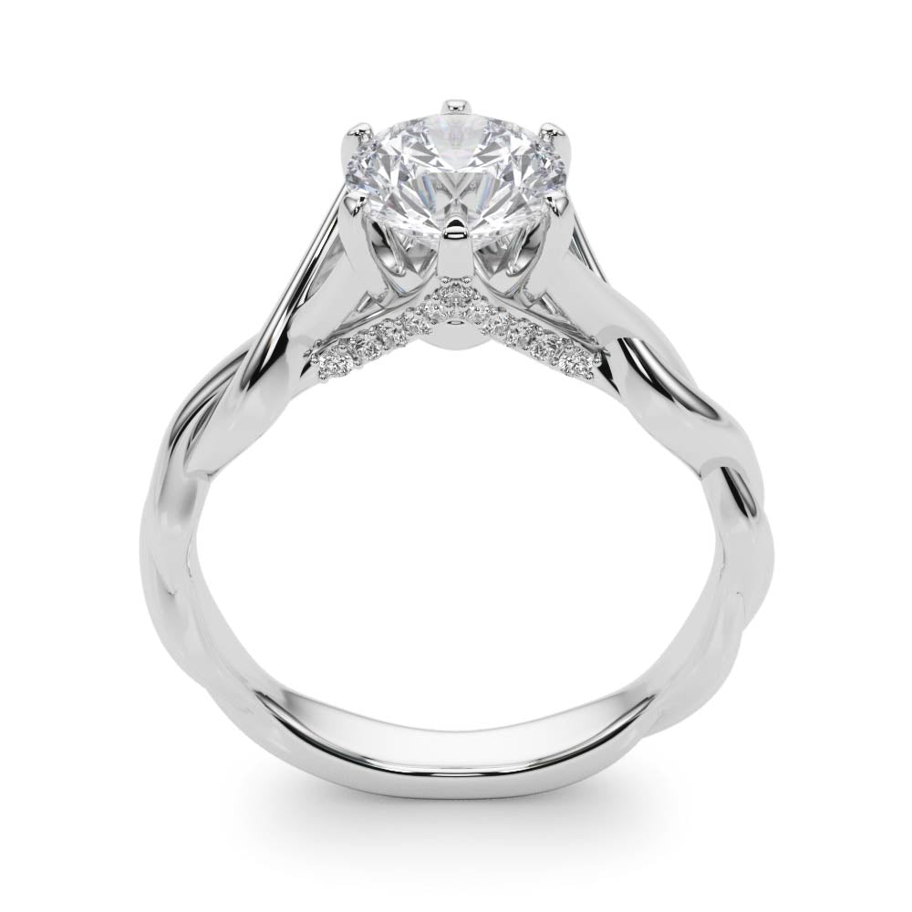 Twisted Shank Hidden Halo Engagement Ring