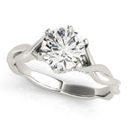 Twisted Shank Hidden Halo Engagement Ring