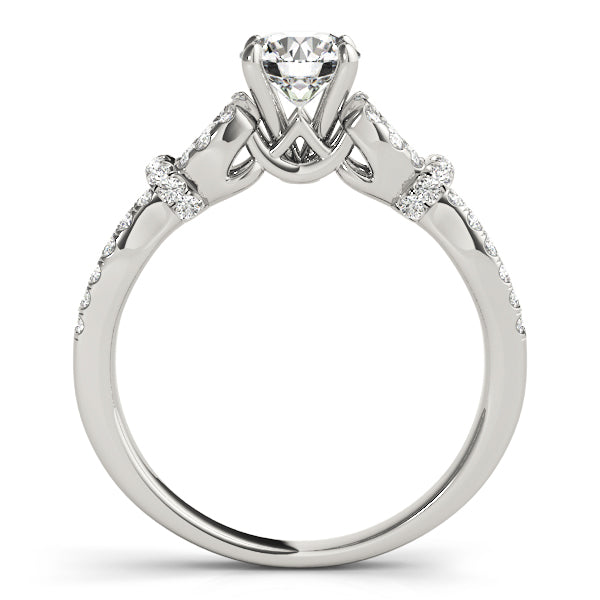 Infinity Split Shank Engagement Ring – 14KT Semi-Mount Cluster Design