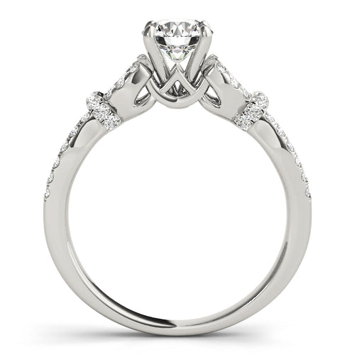 Infinity Split Shank Engagement Ring – 14KT Semi-Mount Cluster Design