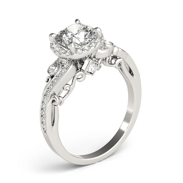 Antique Style Cushion Cut Engagement Ring
