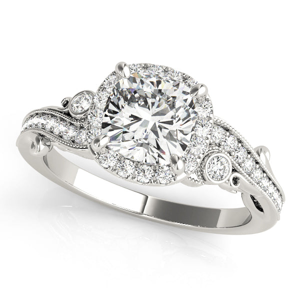Antique Style Cushion Cut Engagement Ring