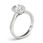 Oval Multirow Pavé Halo Engagement Ring
