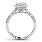 Multi-Row Pavé Cushion Halo Engagement Ring