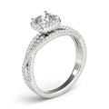 Cushion Halo Twisted Shank Engagement Ring – Multirow Sparkle Design