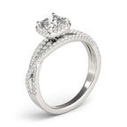 Cushion Halo Twisted Shank Engagement Ring – Multirow Sparkle Design