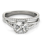 Cushion Halo Twisted Shank Engagement Ring – Multirow Sparkle Design