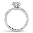 Cushion Halo Twisted Shank Engagement Ring – Multirow Sparkle Design
