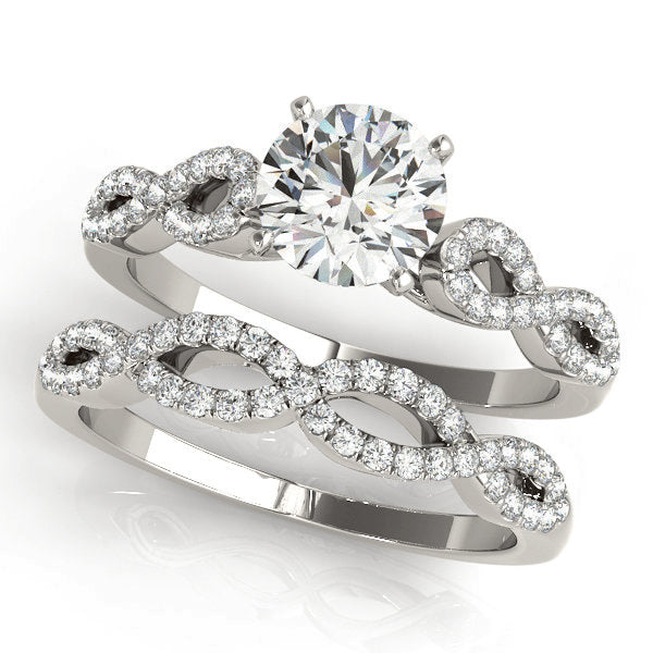 Infinity Twisted Diamond Engagement Ring