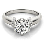 Solitaire Cluster Side Engagement Ring