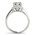 Solitaire Cluster Side Engagement Ring