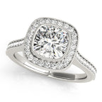 Cushion Halo Diamond Engagement Ring