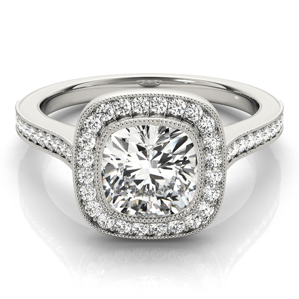 Cushion Halo Diamond Engagement Ring