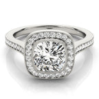 Cushion Halo Diamond Engagement Ring