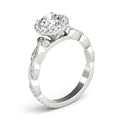 Braided Shank Round Halo Engagement Ring