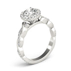 Braided Shank Round Halo Engagement Ring
