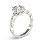 Cushion Halo Twisted Shank Engagement Ring