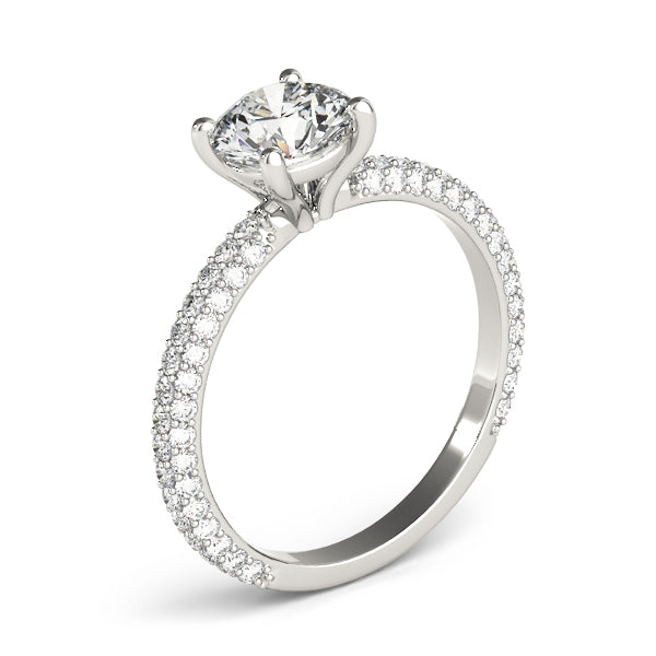 Pavé Set Round Engagement Ring