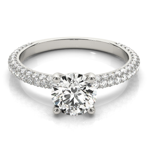 Pavé Set Round Engagement Ring