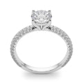 Pavé Cushion Cut Peg-Head Engagement Ring