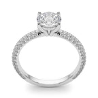 Pavé Cushion Cut Peg-Head Engagement Ring