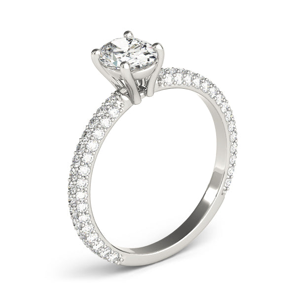 Oval Multirow Pavé Engagement Ring