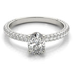 Oval Multirow Pavé Engagement Ring