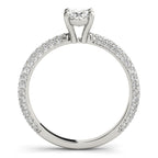 Oval Multirow Pavé Engagement Ring