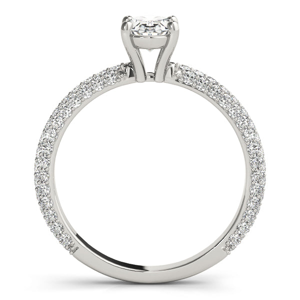 Oval Multirow Pavé Engagement Ring