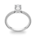 Oval Multirow Pavé Engagement Ring