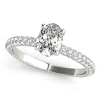 Oval Multirow Pavé Engagement Ring