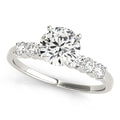 Single Row Shared Prong Engagement Ring
