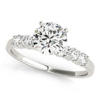 Single Row Shared Prong Engagement Ring